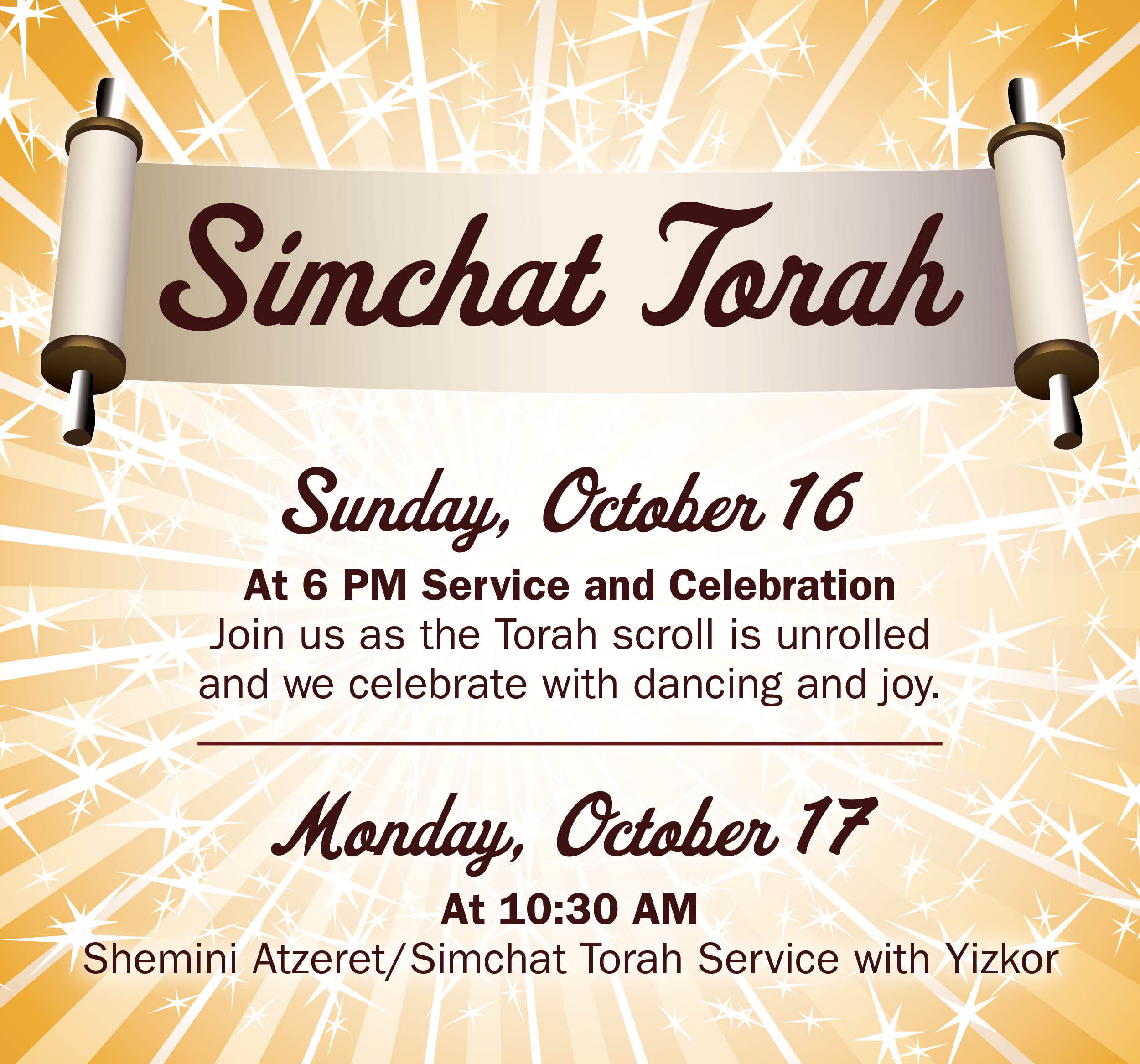 Simchat Torah – Congregation B'nai B'rith